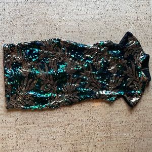 SHEIN Sequin Mini Dress - Black and Green